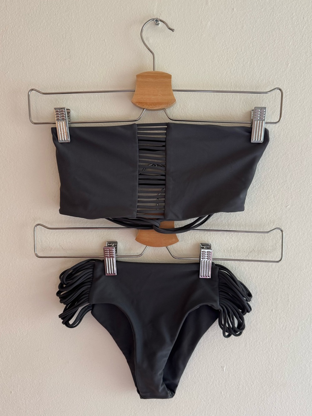 Mikoh bikini set grey medium strapless